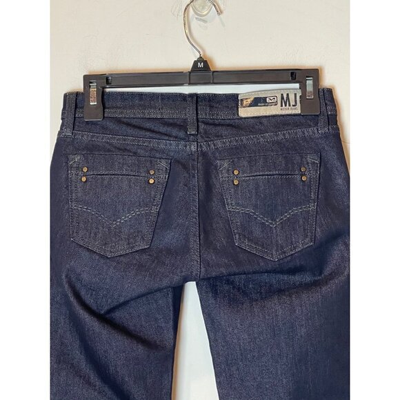 MJ Motor Jeans Victoria Blue Dark Wash Low Rise Straight Leg Jeans Size 26 - Picture 6 of 9